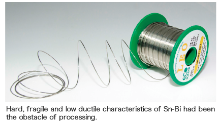 Succeeded in the development of Sn-Bi flux cored solder, which is leading the industry