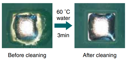 Cleaned flux residue